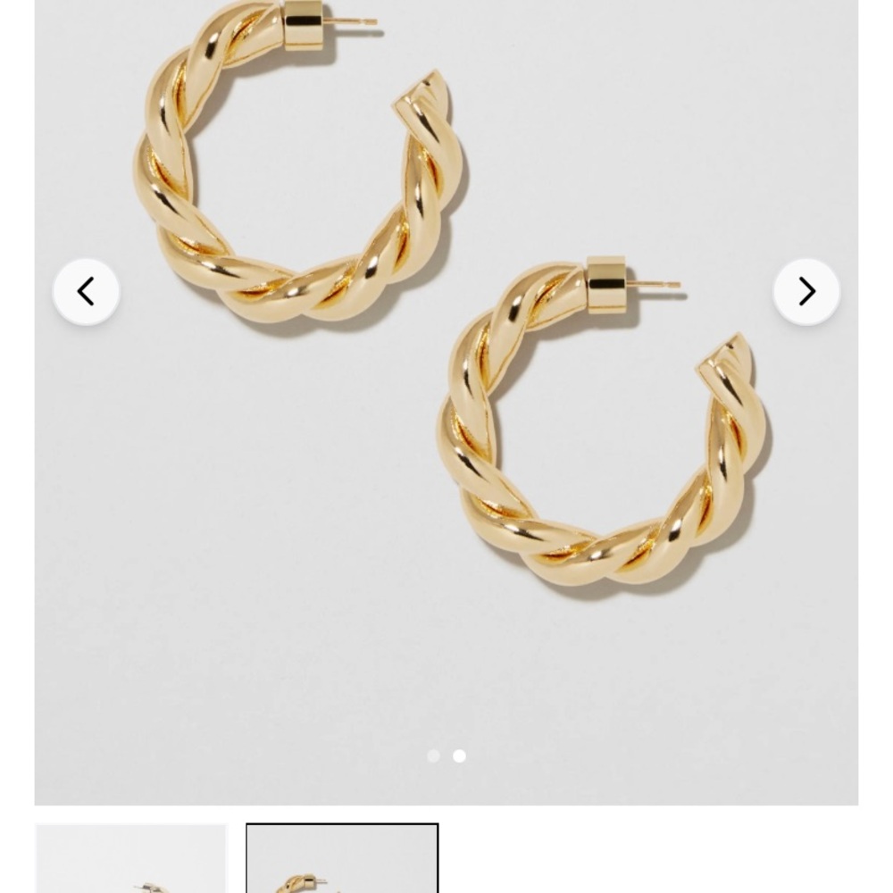 Gold Twisted Hoop Earrings